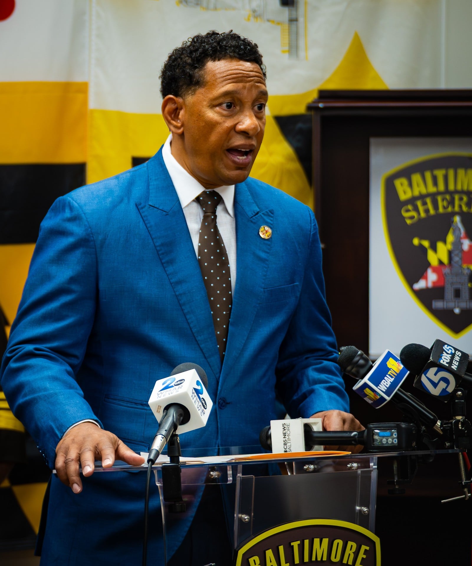 State's attorney Bates at podium