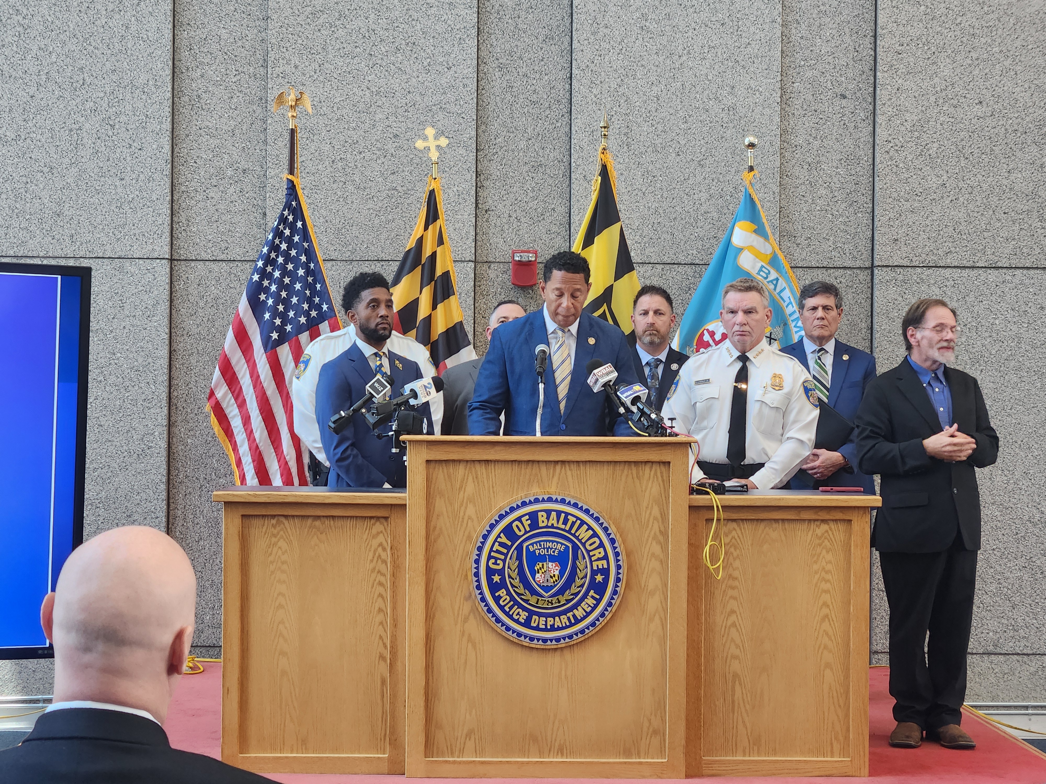 State's Attorney speaking at press conference